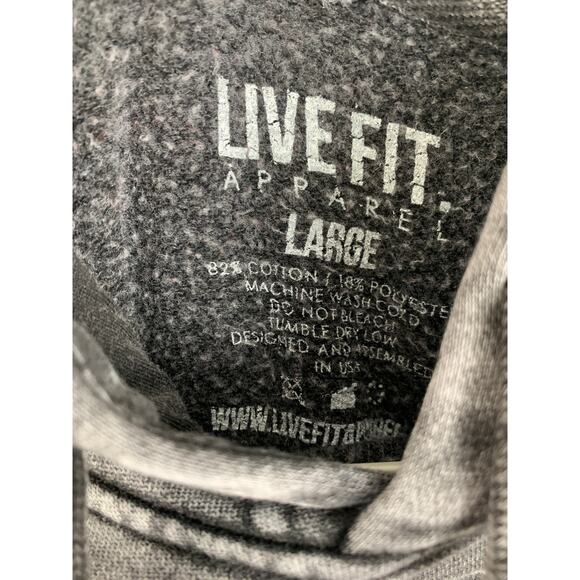 Live Fit Apparel Honor Hoodie Vintage Black Unisex Large New LVFT Never Quit - Picture 12 of 13